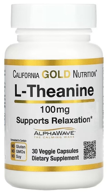 California Gold Nutrition L-Theanine AlphaWave 100 мг, 30 шт
