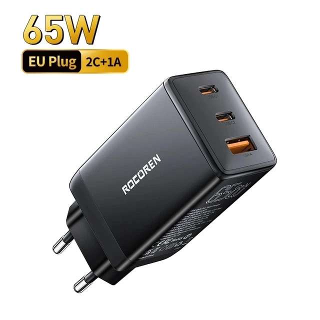 Зарядное устройство Rocoren PD 65 Вт GaN QC 4,0 3,0 USB Type-C