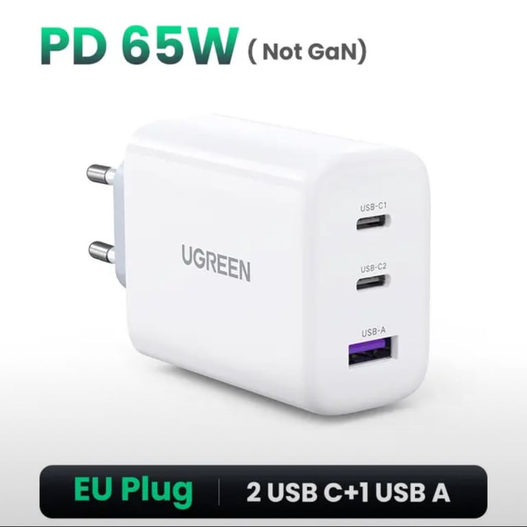 Зарядное устройство UGREEN 65W PD, Quick Charge 4.0, 3.0 Type-C, PD