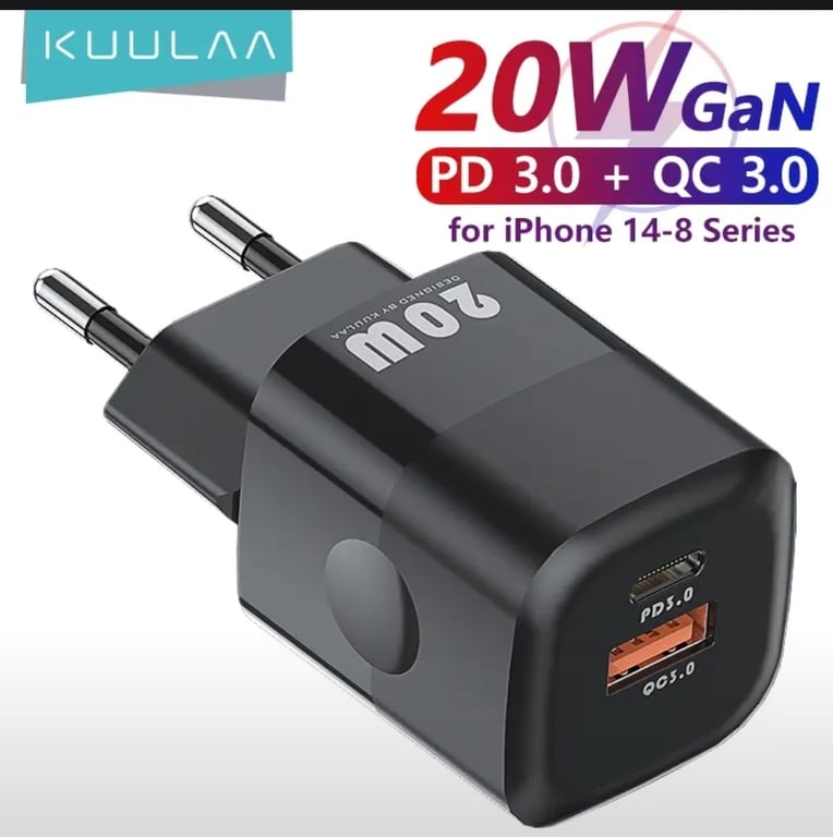 Зарядное устройство, KUULAA, 20Вт, Type-c, Usb-a.