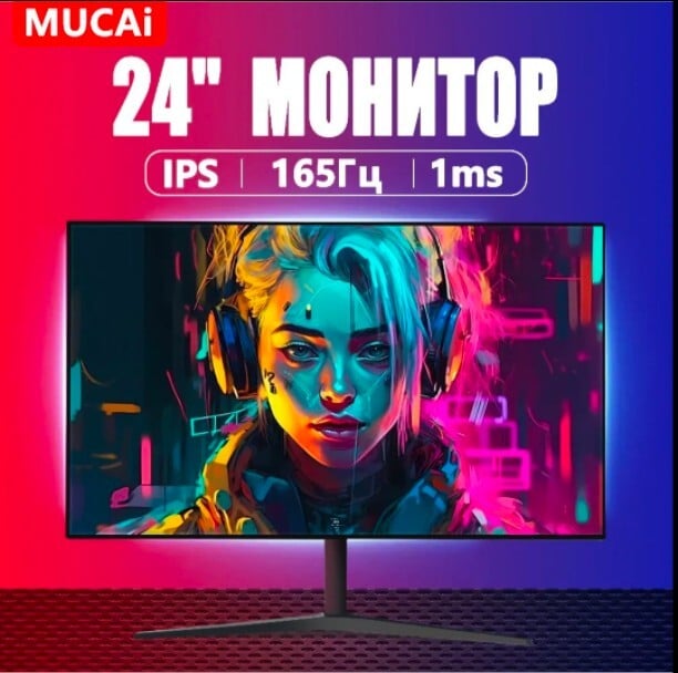 Монитор 24" Mucai fhd, 165 Гц, ips (с Озон картой)