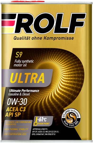 Масло моторное ROLF ULTRA 0W-30, Синтетическое, 4 л