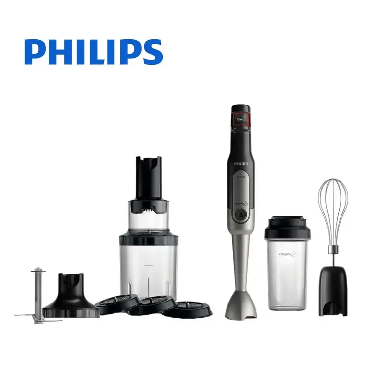 Погружной блендер 7-в-1 Philips HR2657/90, 800 Вт, насадки венчик, измельчитель, спиралайзер (с Озон картой)