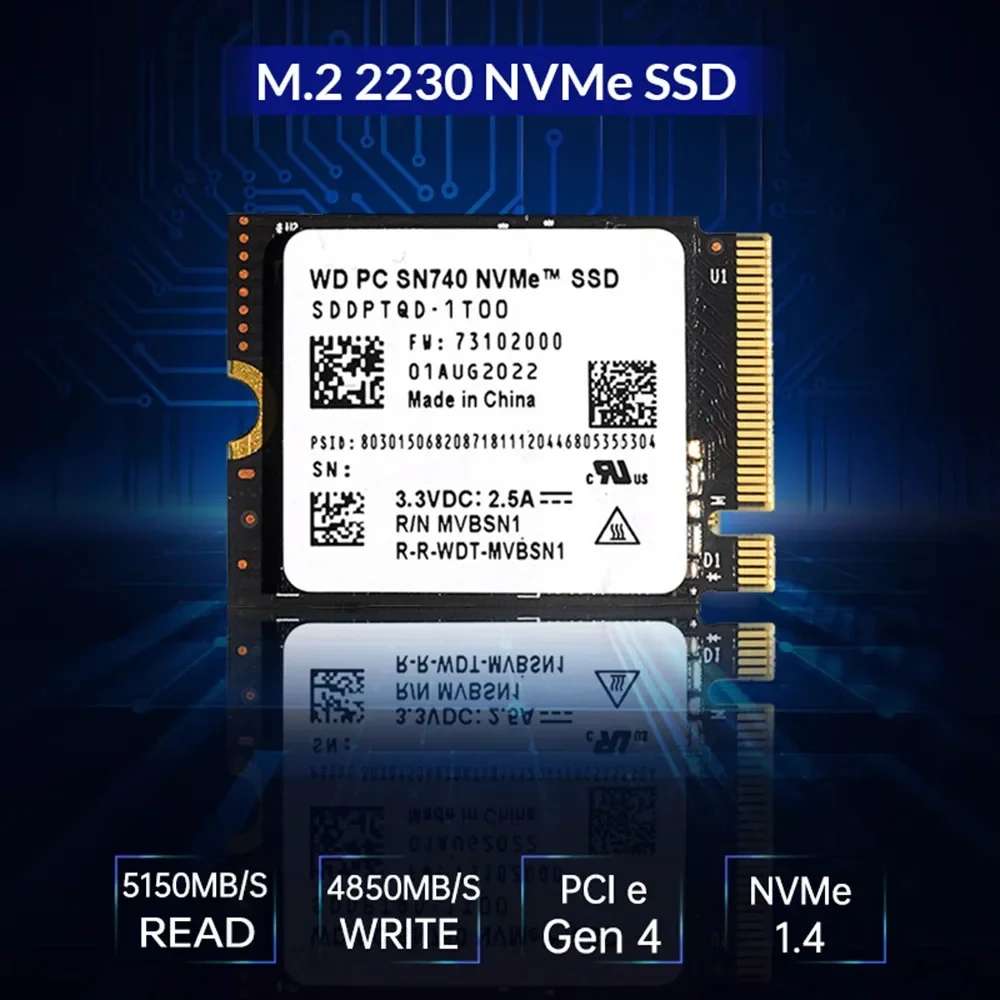 SSD Western Digital SN740 1ТБ M.2 2230 NVMe PCIe Gen4x4 для Steam Deck