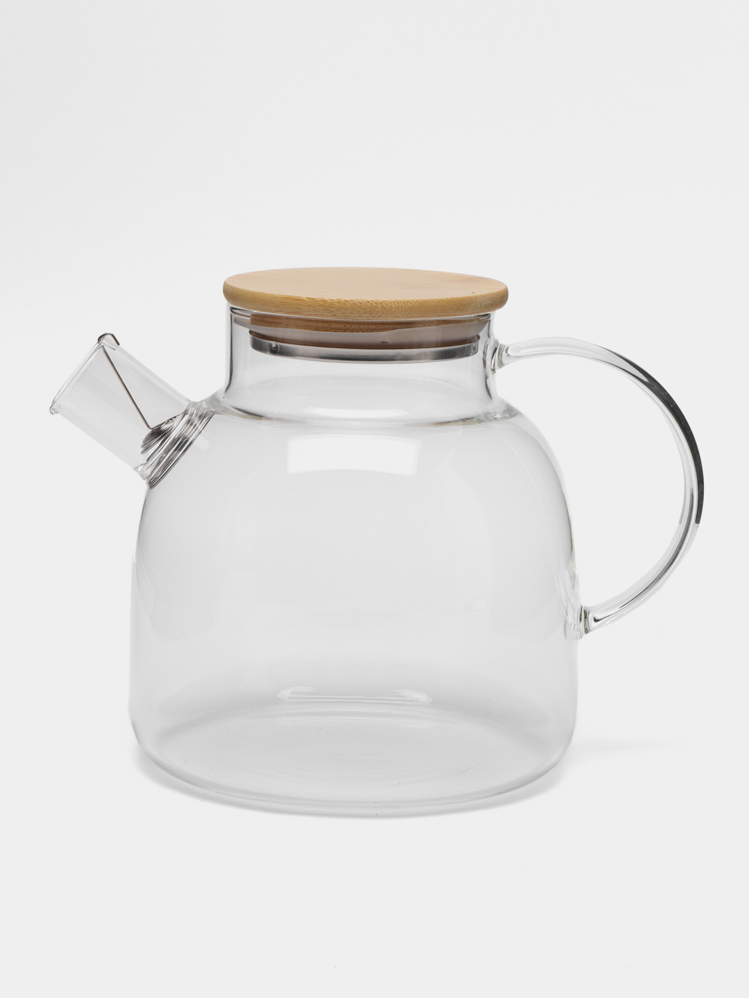 Чайник заварочный, стеклянный, с бамбуковой крышкой и фильтром-пружинкой, 0,9 л