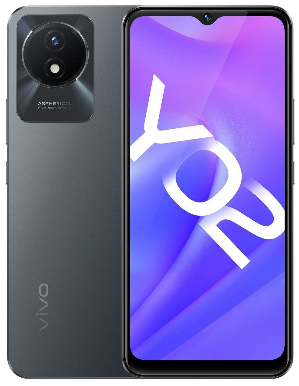 Смартфон vivo Y02 2/32 ГБ Global, Dual nano SIM, серый космос