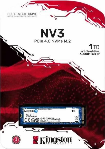 SSD накопитель Kingston NV3 1 ТБ PCIe 4.0 6000/4000 МБ/c