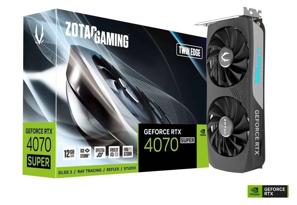 Видеокарта ZOTAC GeForce RTX 4070 SUPER Twin Edge 12 Гб (цена с озон картой)