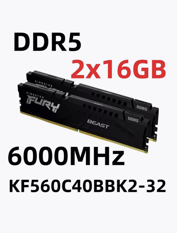 DDR5 32 GB kit 6000MHz Kingston Fury Beast