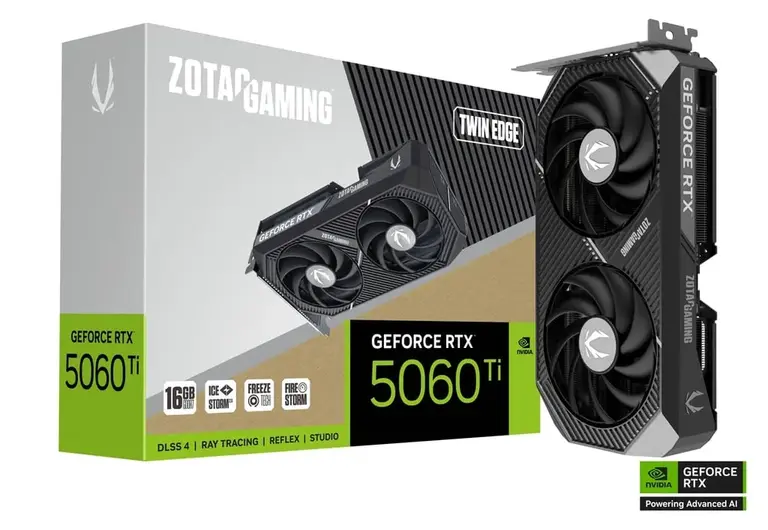 Видеокарта ZOTAC GeForce RTX 5060 Ti Twin Edge 16 ГБ