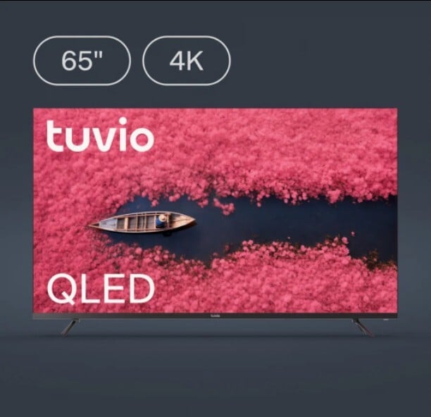 65” Телевизор Tuvio 4K ULTRA HD QLED Frameless на платформе YaOS, TQ65UFGSV1, темно-серый