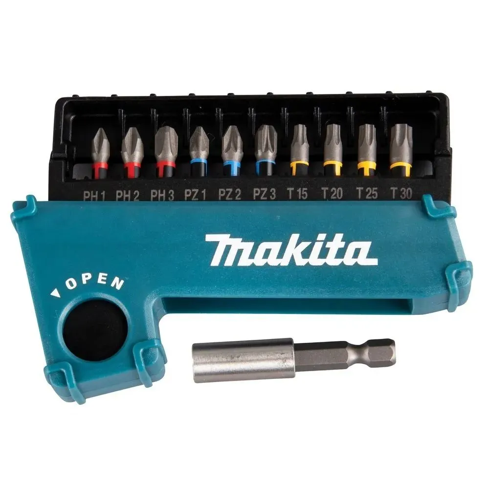 Набор бит Makita Impact Premier 11 шт., 25мм, C-form (PH, PZ, T, магнитный держатель), E-03567