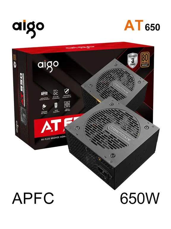 Блок питания Aigo AT650, BRONZE, DC-DC, 100-240V