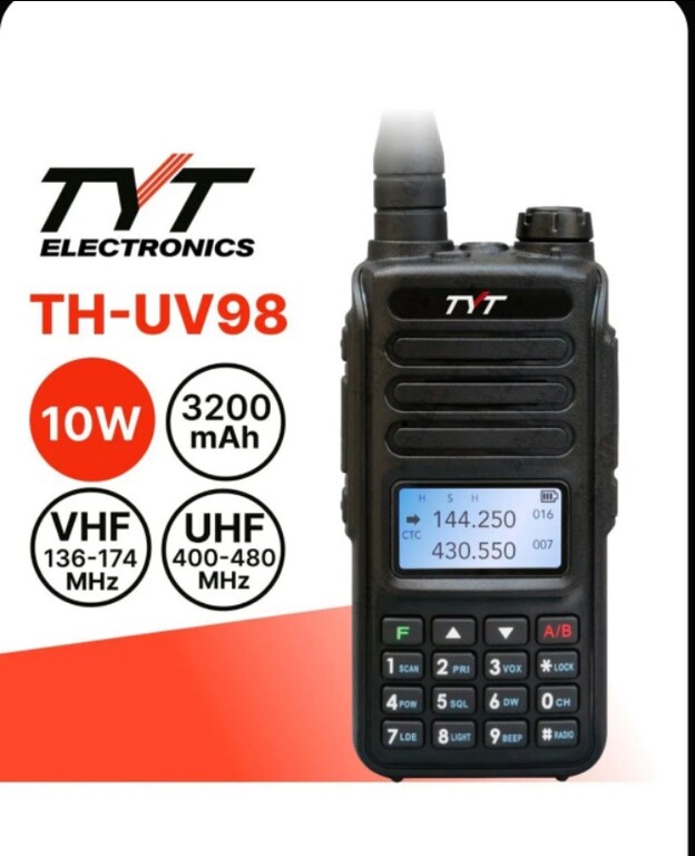 Радиостанция TYT TH-UV98 (10W) 3200мАч 10Вт, черная