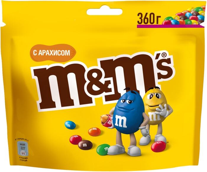 Конфеты драже M&M's с арахисом 360г