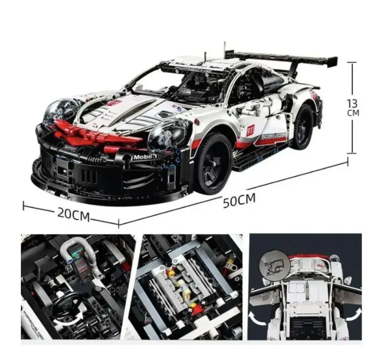 Конструктор Техник Porsche 911 RSR, 1630 деталей