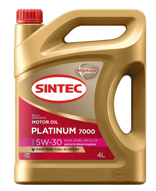 Моторное масло Sintec Platinum 7000 SAE 5W-30 API SL, ACEA A5/B5 4 л