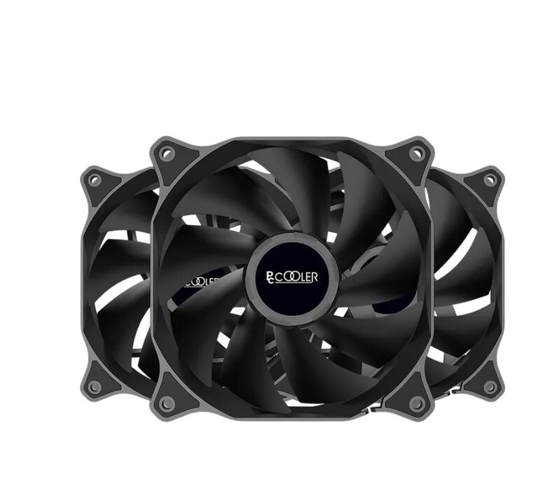 Вентилятор для корпуса 3 штуки PCCOOLER DN 120 120 мм, 1200 об/мин, 18 дБ, CFM 44.31, 3-pin, гидродинамический подшипник