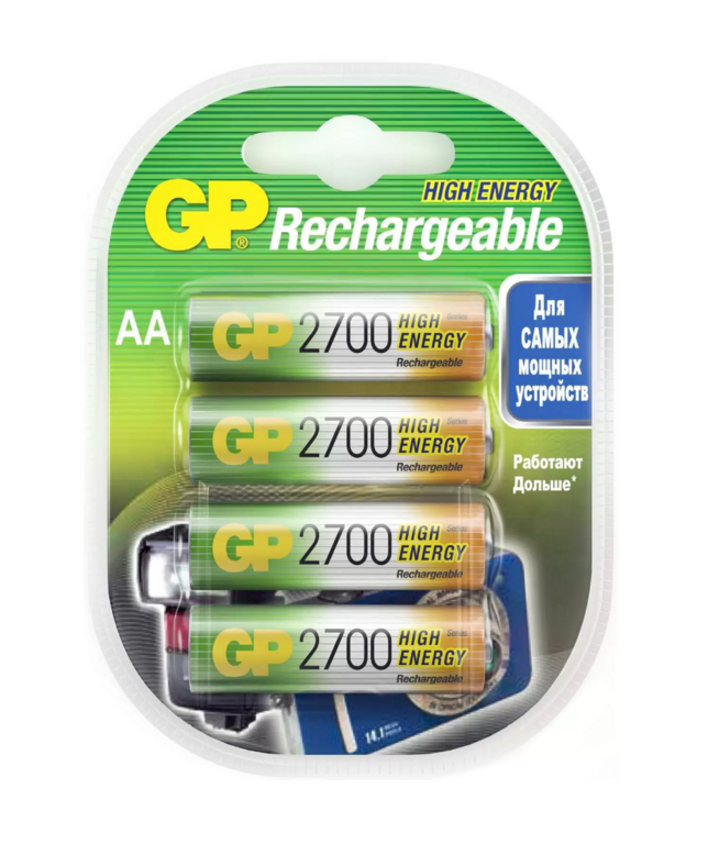 Аккумуляторы GP Batteries перезаряжаемые, AA, 2650 мАч, 4 шт