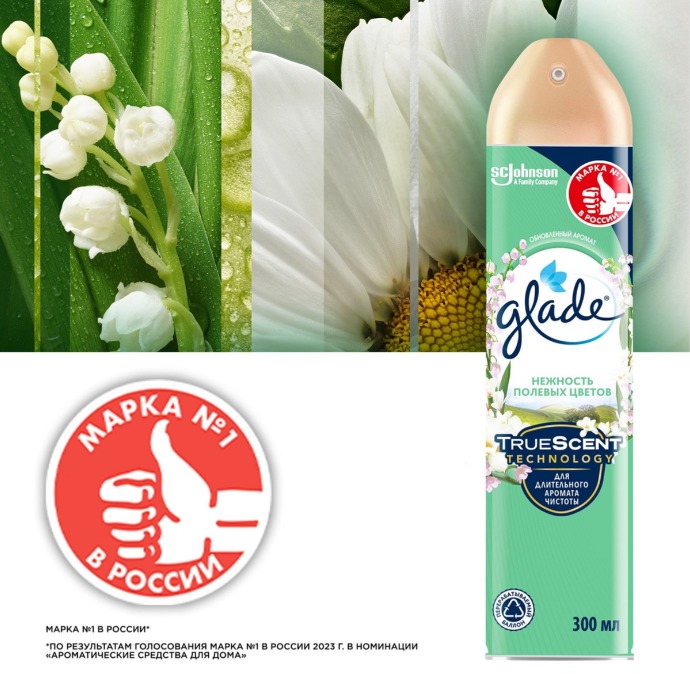 Освежитель воздуха Glade Нежность полевых цветов, 300мл