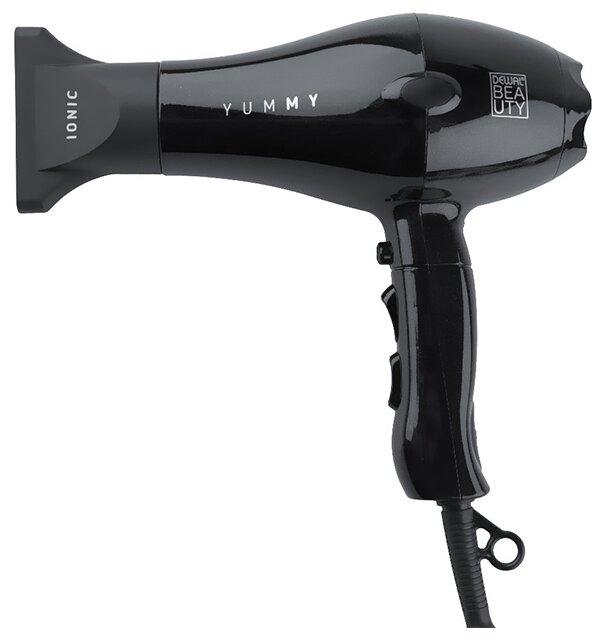 Фен DEWAL BEAUTY YumMy Black, чёрный, 2000 Вт, ионизация