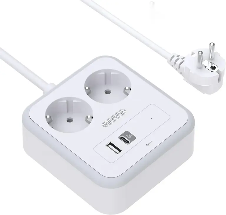 Сетевой фильтр NTONPOWER APD, 2 USB, 2 розетки, PD 20W, 1.5 м (с Озон картой, из-за рубежа)