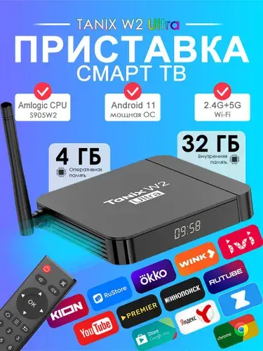 Смарт ТВ приставка Tanix W2 Ultra 4/32