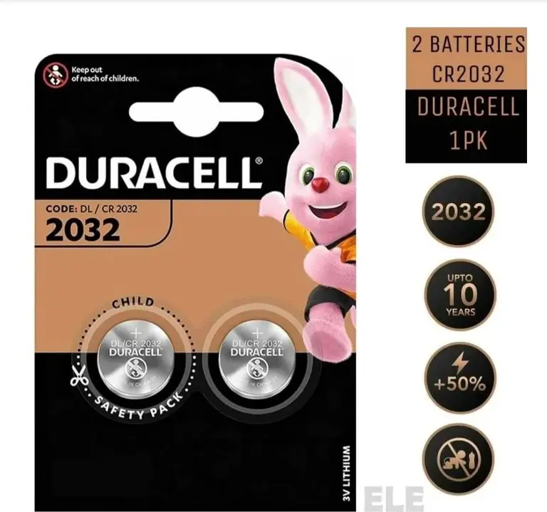 Батарейка Duracell CR2032, L (щелочной) тип, 3 В, 2 шт