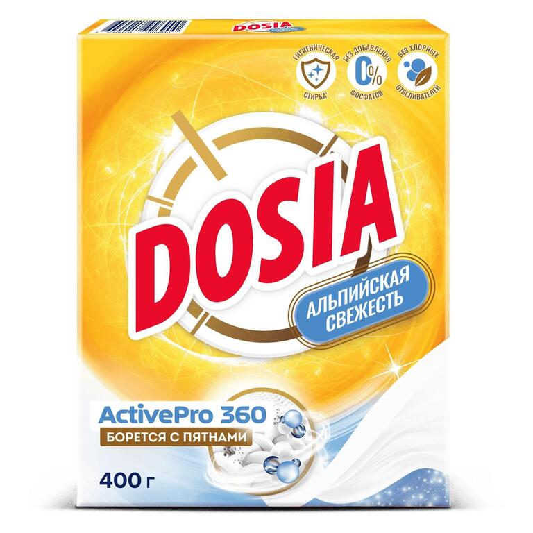 Стиральный порошок Dosia Альпийская Свежесть, 400 г (Dosia Optima Color, 400 г, в описании)