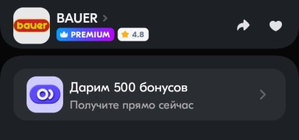 500 бонусов у продавца Bauer на Ozon