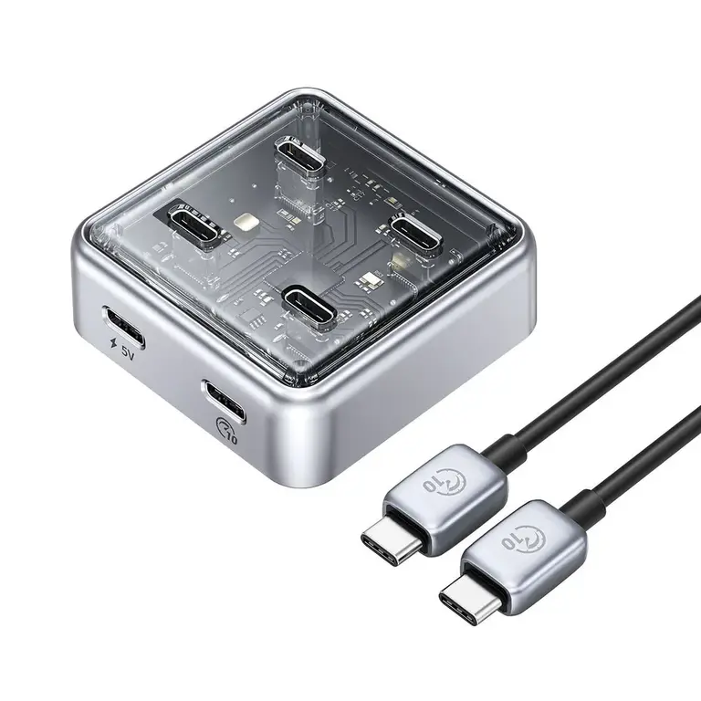 USB-разветвитель (хаб) ORICO XHJ4C-G2 USB HUB, 10 Гбит/с, 4 порта USB-C с питанием (цена с Ozon картой, из-за рубежа)