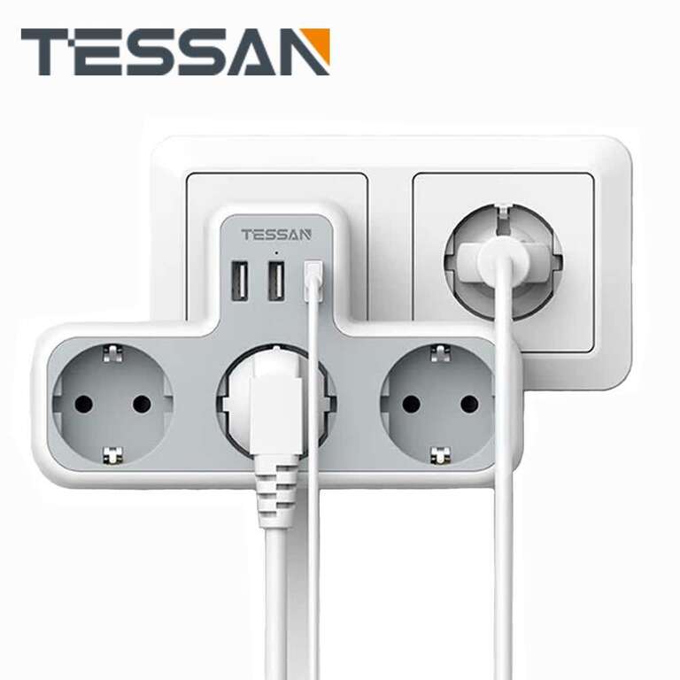 Адаптер питания Tessan TS-323-DE-GR с 3 USB