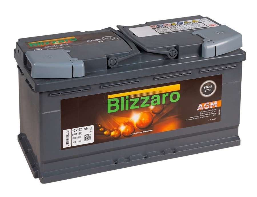 Аккумулятор BLIZZARO AGM 92R 850A, 353x175x190 450708 (обратная полярность)