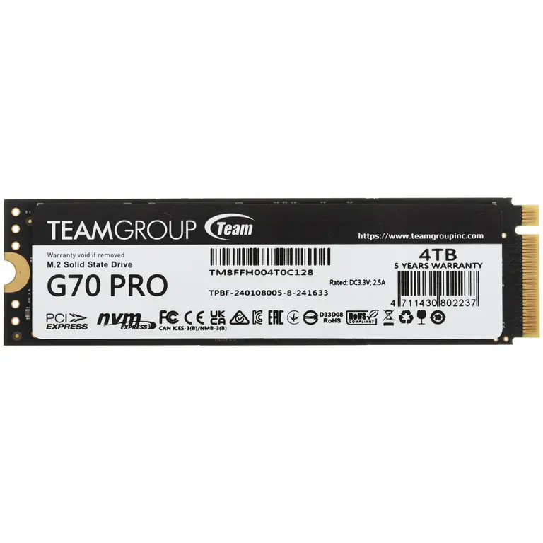 SSD TEAMGROUP T-FORCE G70 Pro 4TB (PCIE 4.0, NVME)
