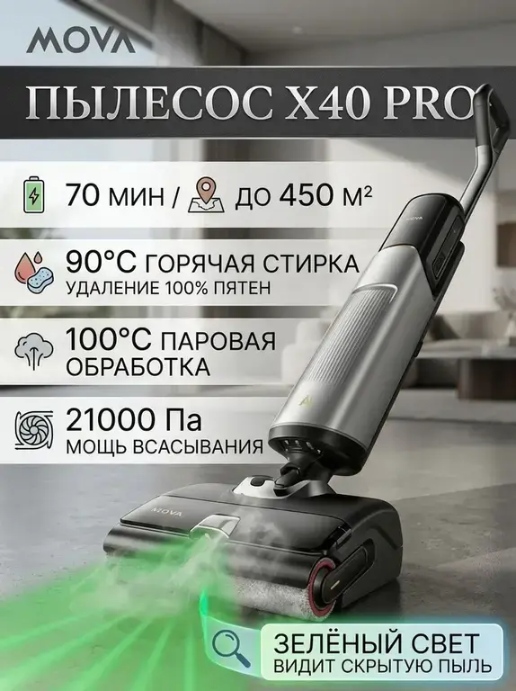 Вертикальный пылесос Dreame MOVA x40pro