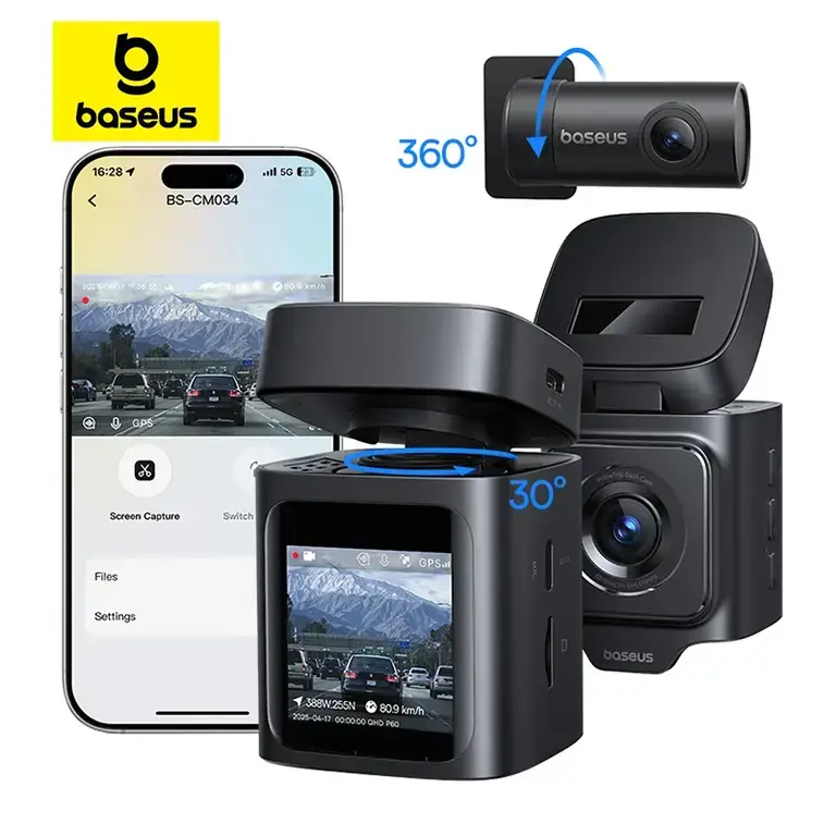Видеорегистратор Baseus PrimeTrip VD1 3K BS-CM033 (с камерой заднего вида, WiFi, GPS, сенсор GC4653)