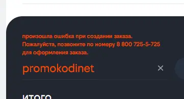 Скриншот подтверждения применения купона promokodinet
