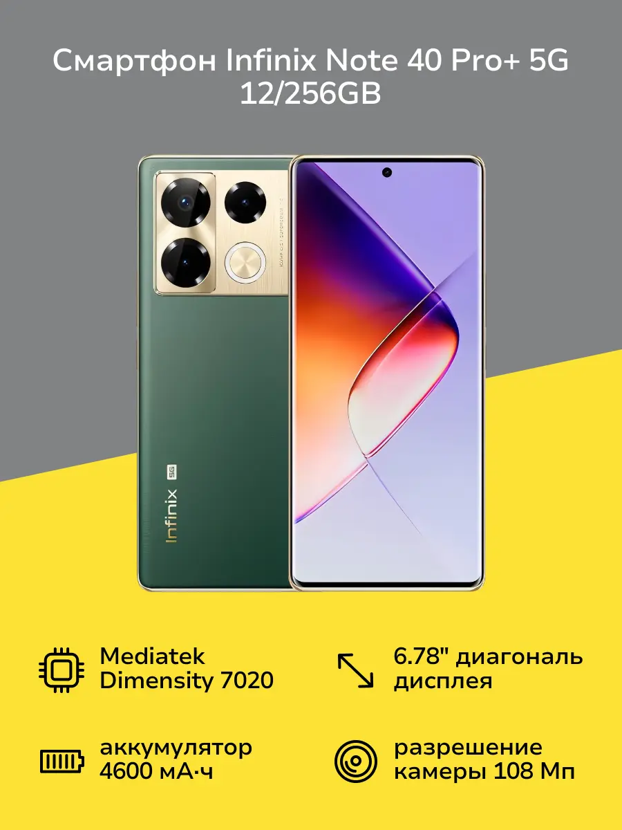 Смартфон Infinix NOTE 40 Pro+ 5G 12/256GB Vintage Green