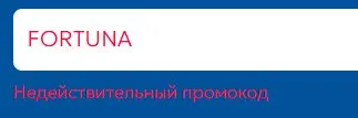 Скриншот подтверждения применения купона FORTUNA