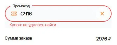 Скриншот подтверждения применения купона СЧ16
