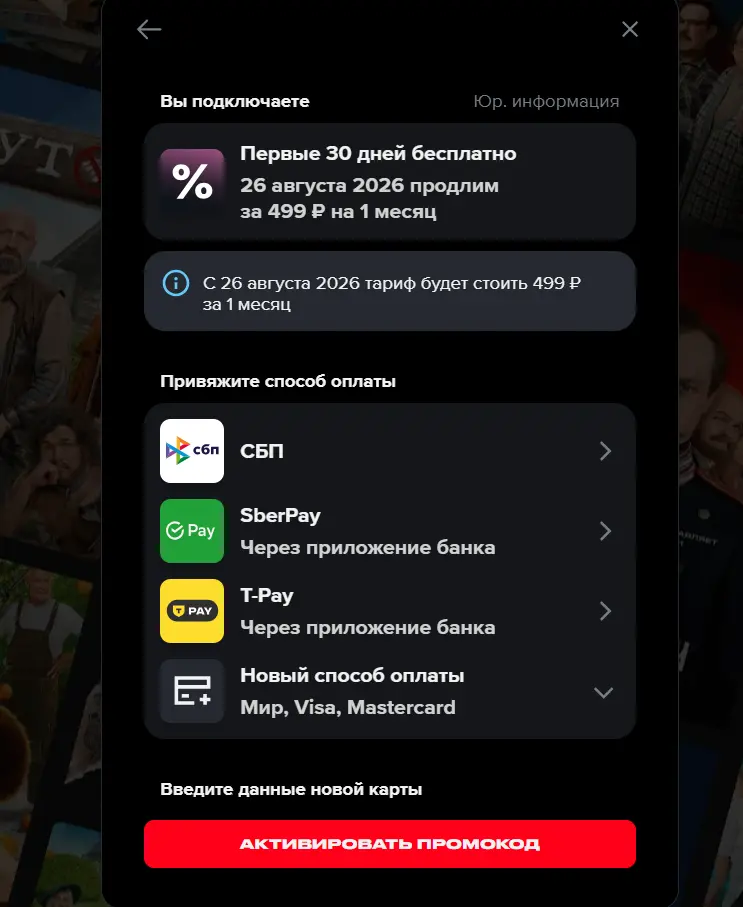 Скриншот подтверждения применения купона ad30b5j8t