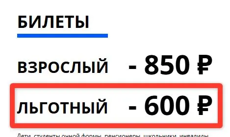 Скриншот подтверждения применения купона Льготная скидка 200р. на билеты