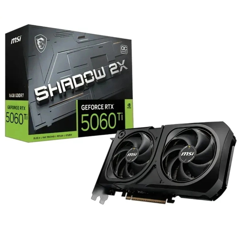 Видеокарта MSI RTX 5060 Ti Shadow 2X OC Plus 16 ГБ