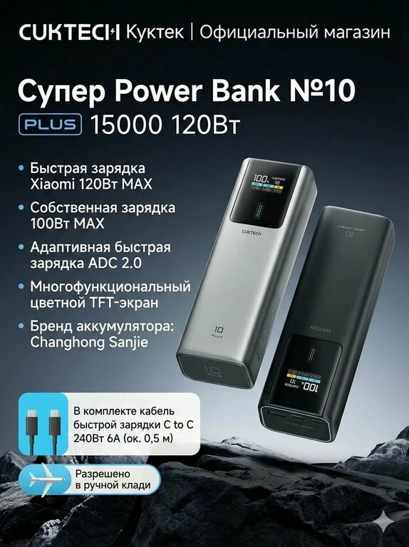 Внешний аккумулятор Cuktech no 10 Plus
