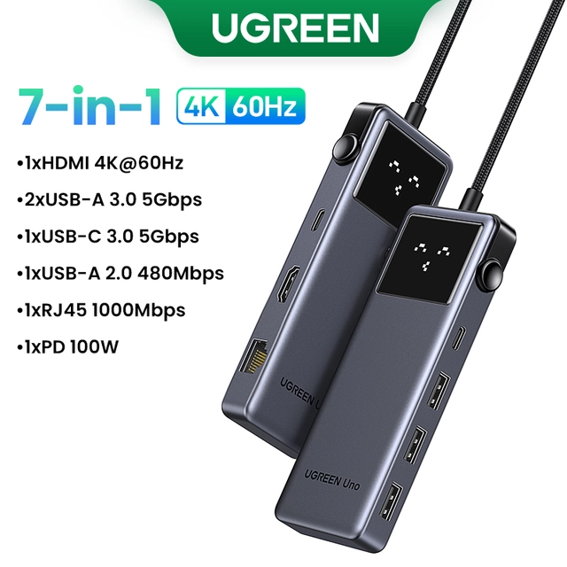 USB-концентратор/хаб Ugreen Uno CM888 7-в-1