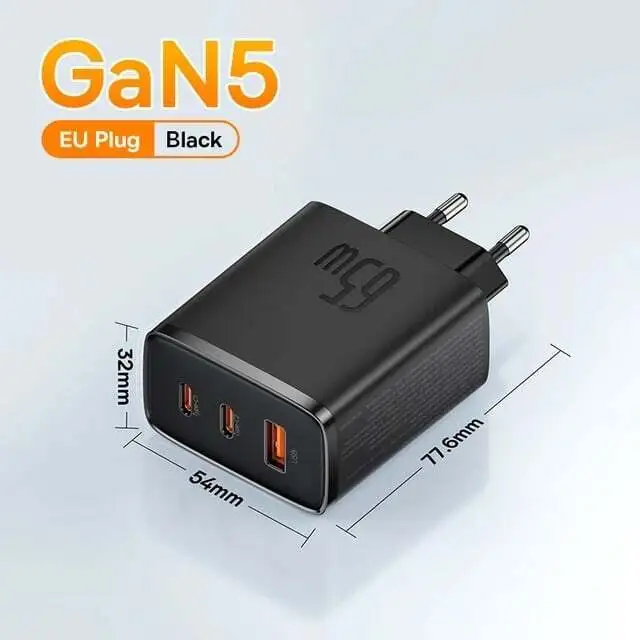 Зарядное устройство Baseus Fast Charger 2C+U 65W EU Cluster CCXFK65CE