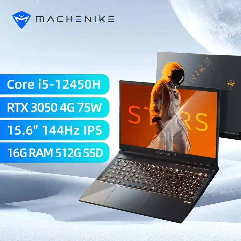 Игровой ноутбук MACHENIKE S15, 15.6", 144 гц, 16/512ГБ, i5-12450H, RTX3050, Windows