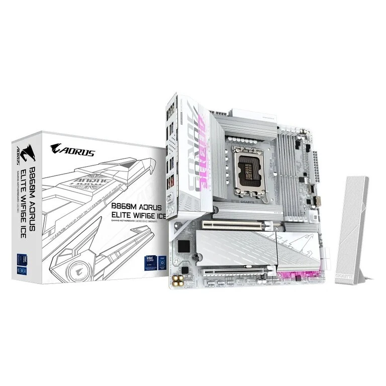 Материнская плата Gigabyte B860M AORUS ELITE WiFi6E ICE LGA 1851 DDR5