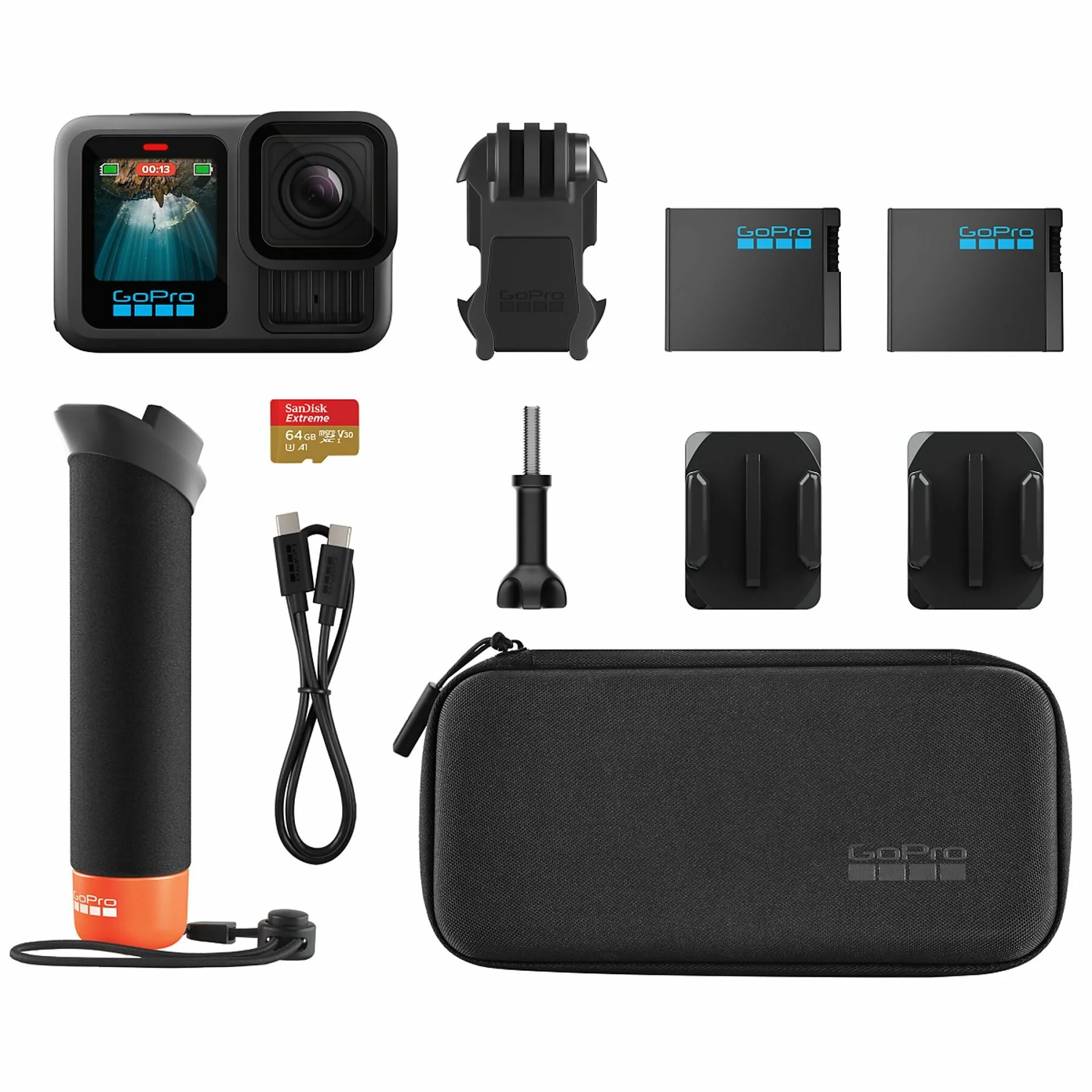 Экшн-камера GoPro HERO13 Black + комплект аксессуаров, CHRB-131-RW