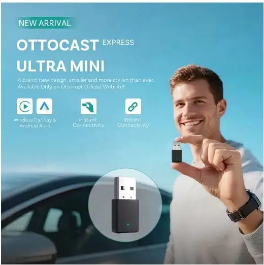 Беспроводной адаптер OTTOCAST Express Ultra MINI CarPlay Android Auto